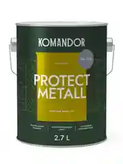 Грунт-эмаль по ржавчине 3 в 1 Komandor Protect Metall, глянцевая, 2,7 л, RAL 7004, серый