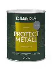 Грунт-эмаль по ржавчине 3 в 1 Komandor Protect Metall, глянцевая, 0,9 л, RAL 7004, серый