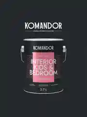 Краска для детских и спален Komandor Interior Kids&Bedroom, матовая, база А, белая, 2,7 л