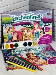 Альбом для рисования 2шт акварель медовая цветные карандаши Enchantimals Энчантималс мульт
