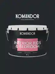 Краска для детских и спален Komandor Interior Kids&Bedroom, матовая, база C,  9 л
