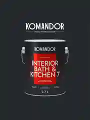 Краска интерьерная влагостойкая Komandor Interior Bath&Kitchen 7, матовая, белая, 2,7 л