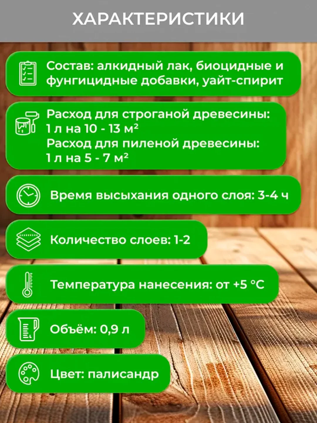 Защитно-декоративная пропитка для дерева Neomid Bio Color Classic, полумат., 0,9 л, палис.