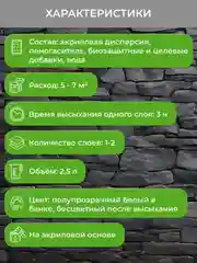 Лак для камня и кирпича Neomid, акриловый, полуглянцевый, 2,5 л