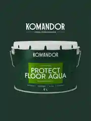 Эмаль для пола Komandor Protect Floor Aqua, акриловая, полуматовая,  9 л