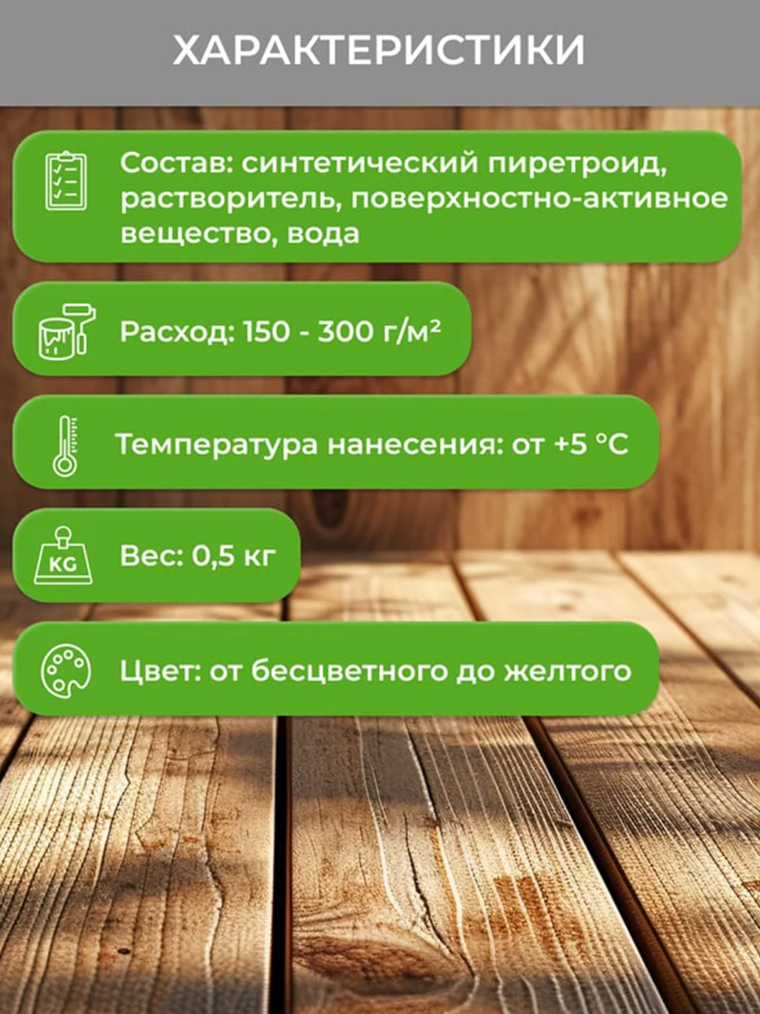 Средство для защиты древесины Neomid 100 StopЖук, 0,5 кг