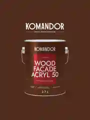Краска для деревянных фасадов Komandor Wood Facade Acryl 50,база А, белая, 2,7 л