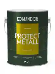 Грунт-эмаль по ржавчине 3 в 1 Komandor Protect Metall, глянцевая, база А, белая, 2,7 л