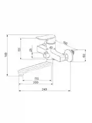 Смеситель для ванны с душем Milardo Demi DEMSB02M02, хром