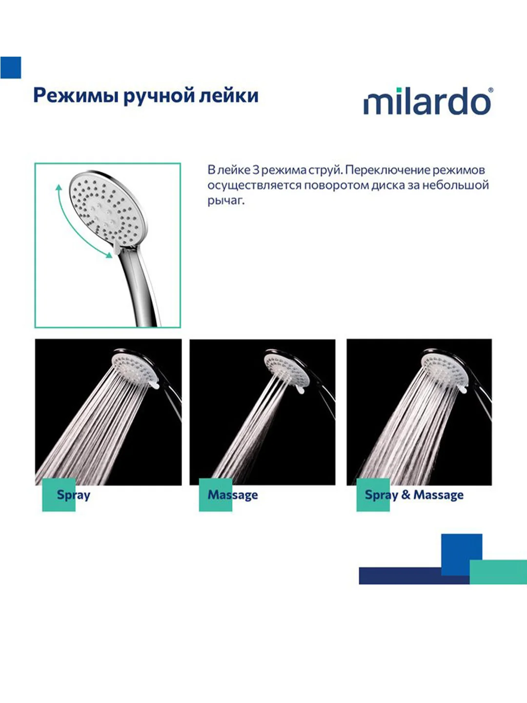 Смеситель для ванны с душем Milardo Demi DEMSB02M02, хром