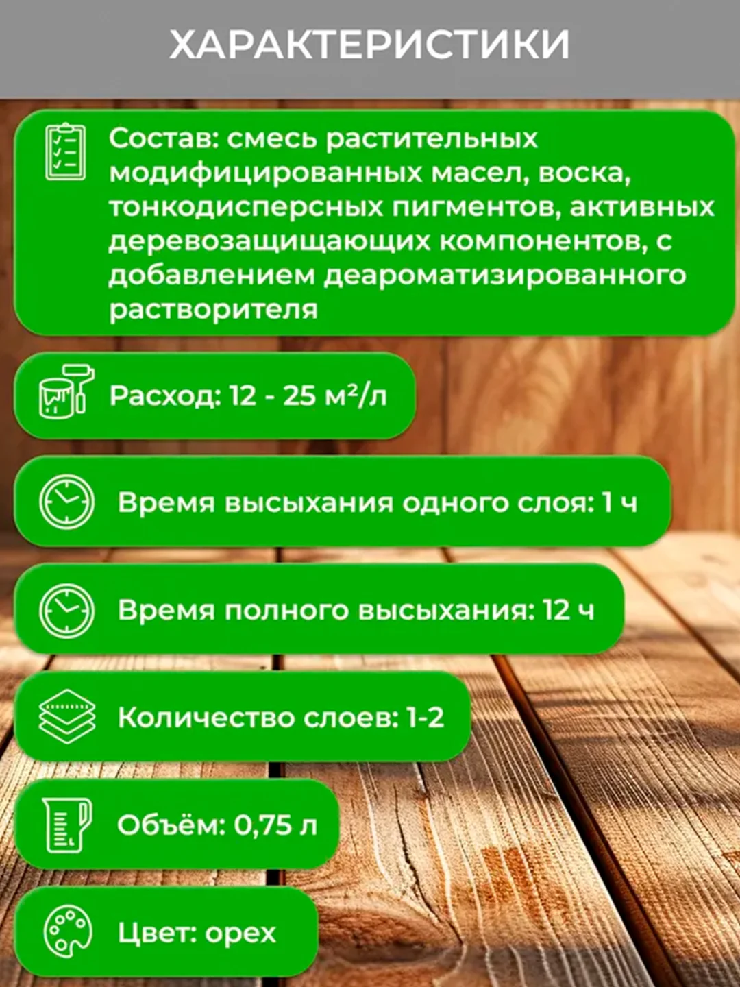 Масло деревозащитное Neomid Premium, 0,75 л, орех