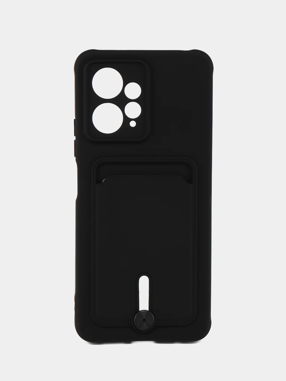 Черный чехол для Xiaomi Redmi Note 12 4G (Сяоми Ноут 12 4 Джи), с карманом для карт