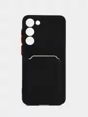 Черный чехол для Samsung Galaxy S23+ (Plus) (Самсунг Галакси С23 Плюс), с карманом для карт