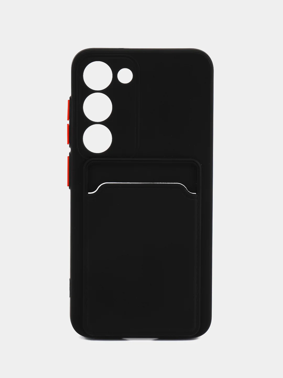 Черный чехол для Samsung Galaxy S23 (Самсунг Галакси С23), с карманом для карт