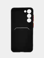 Черный чехол для Samsung Galaxy S23+ (Plus) (Самсунг Галакси С23 Плюс), с карманом для карт