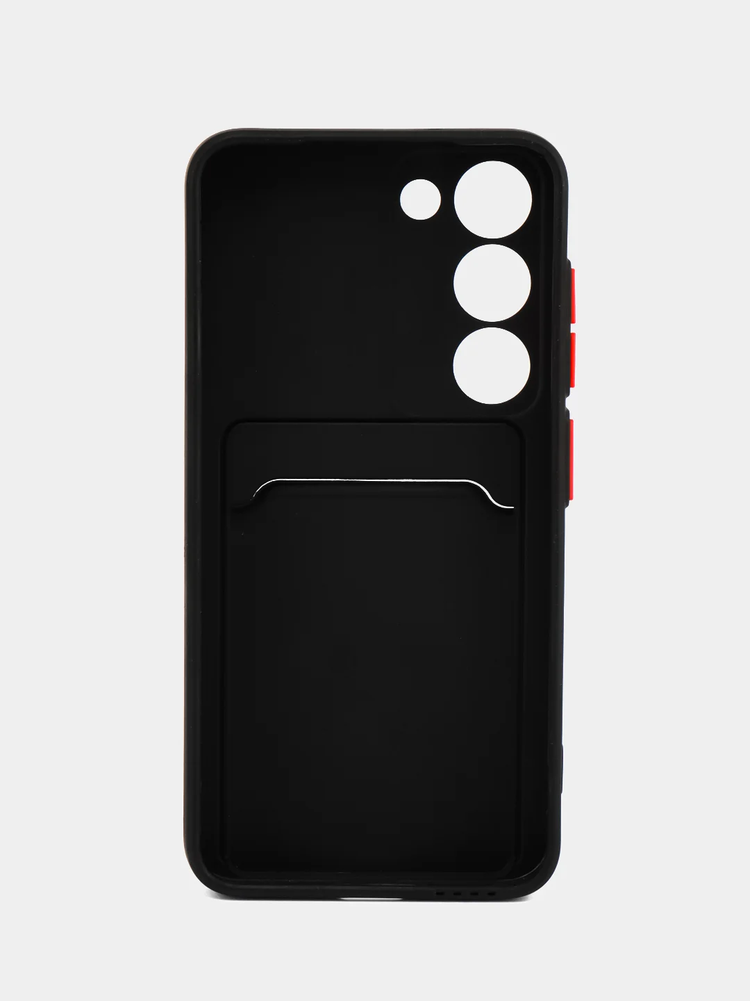 Черный чехол для Samsung Galaxy S23 (Самсунг Галакси С23), с карманом для карт