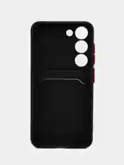 Черный чехол для Samsung Galaxy S23 (Самсунг Галакси С23), с карманом для карт