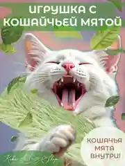 Зеленый мягкая игрушка-антистресс с кошачей мятой