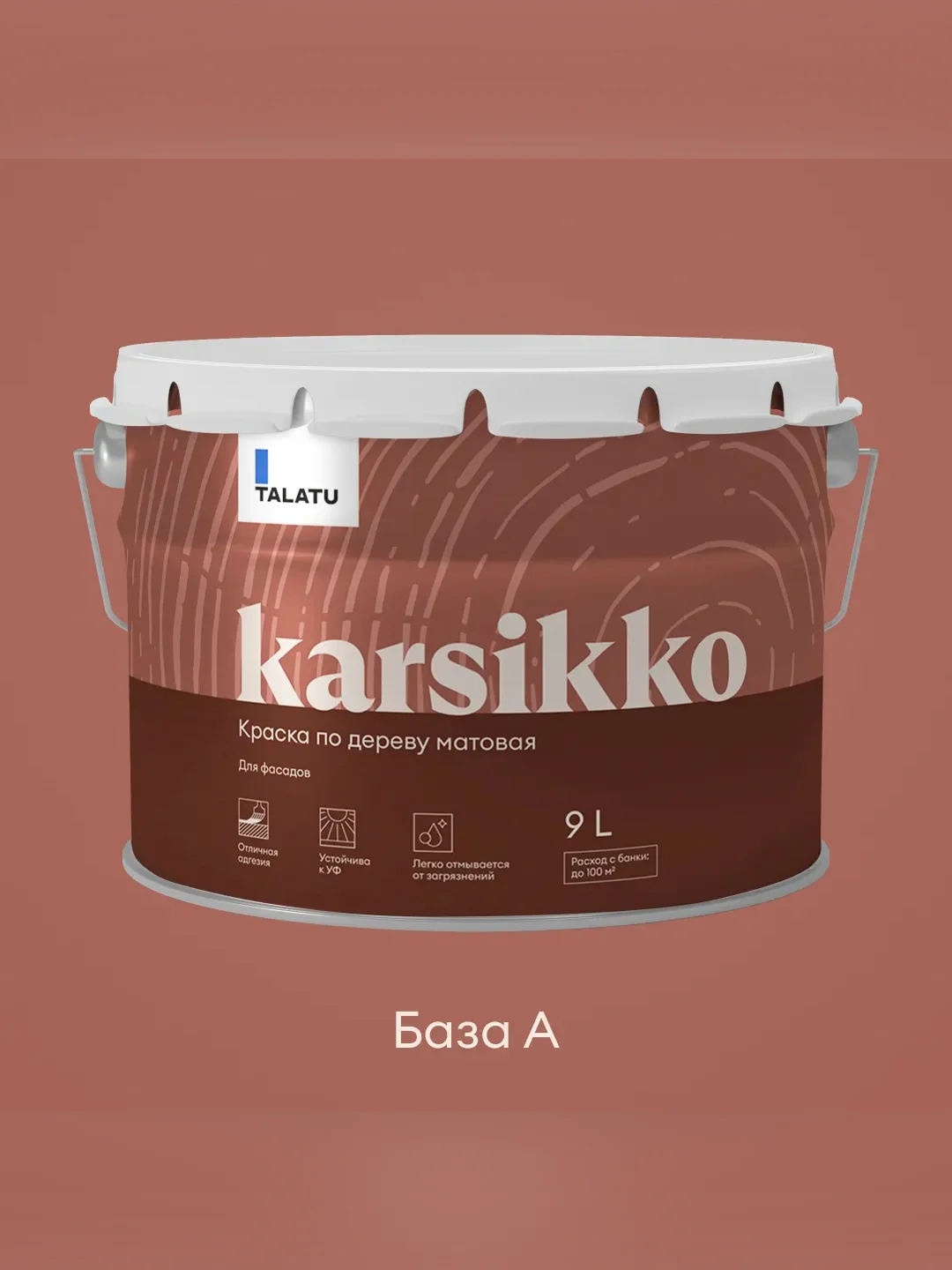 Краска по дереву Talatu Karsikko, матовая, база А, белая, 9 л