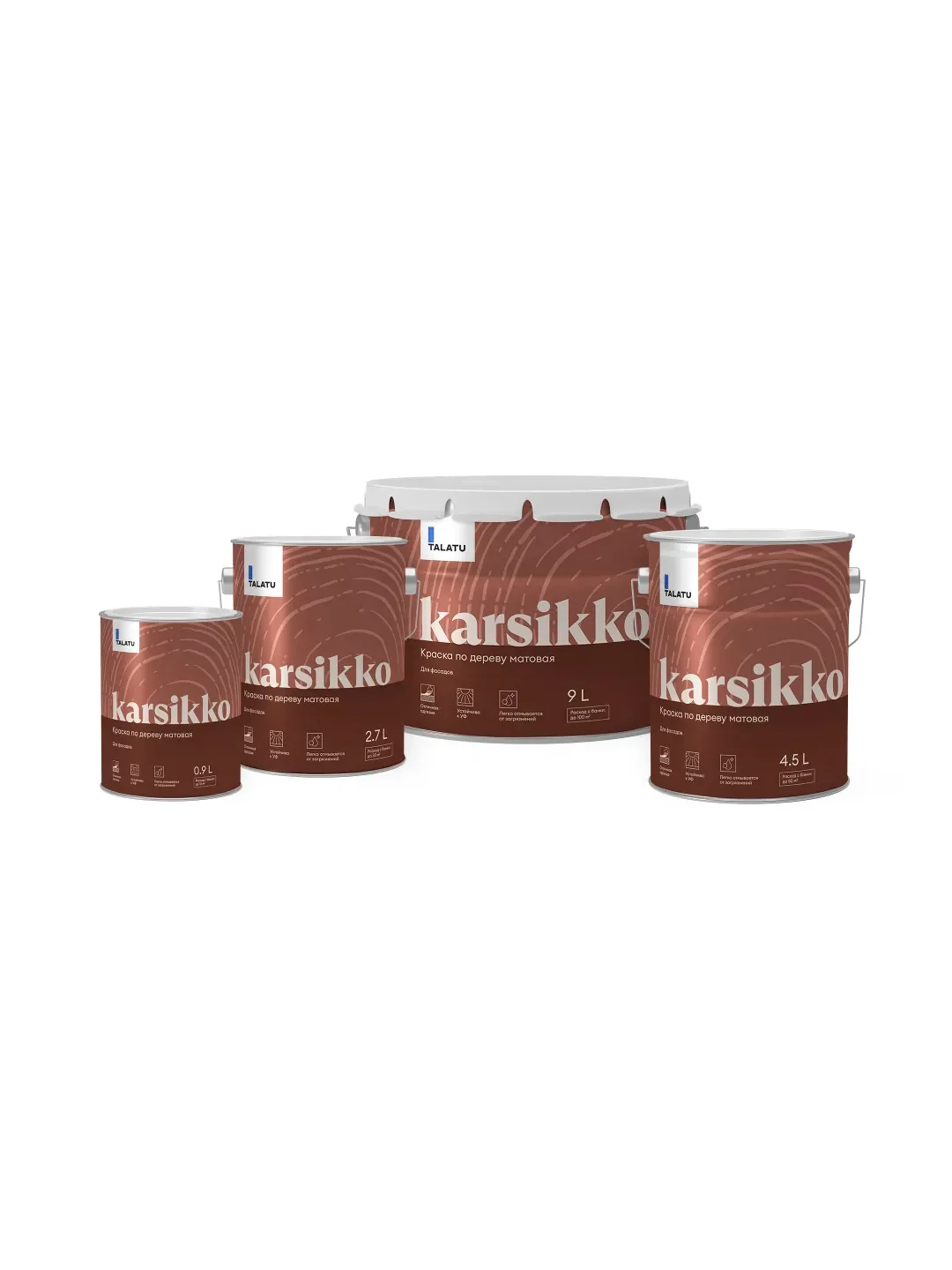 Краска по дереву Talatu Karsikko, матовая, база А, белая, 9 л