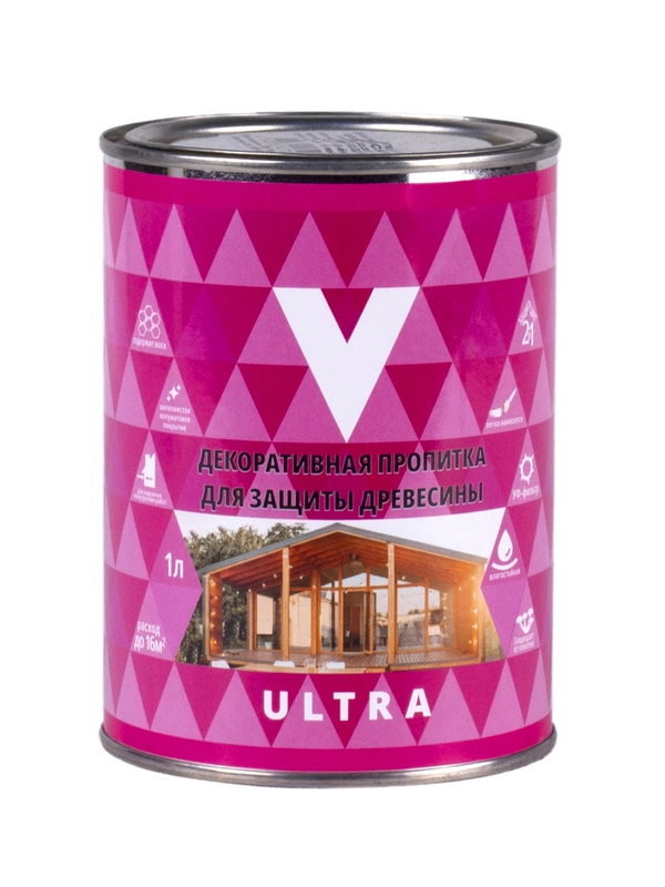 Декоративная пропитка для дерева V Classic, матовая, 1 л, бесцветная