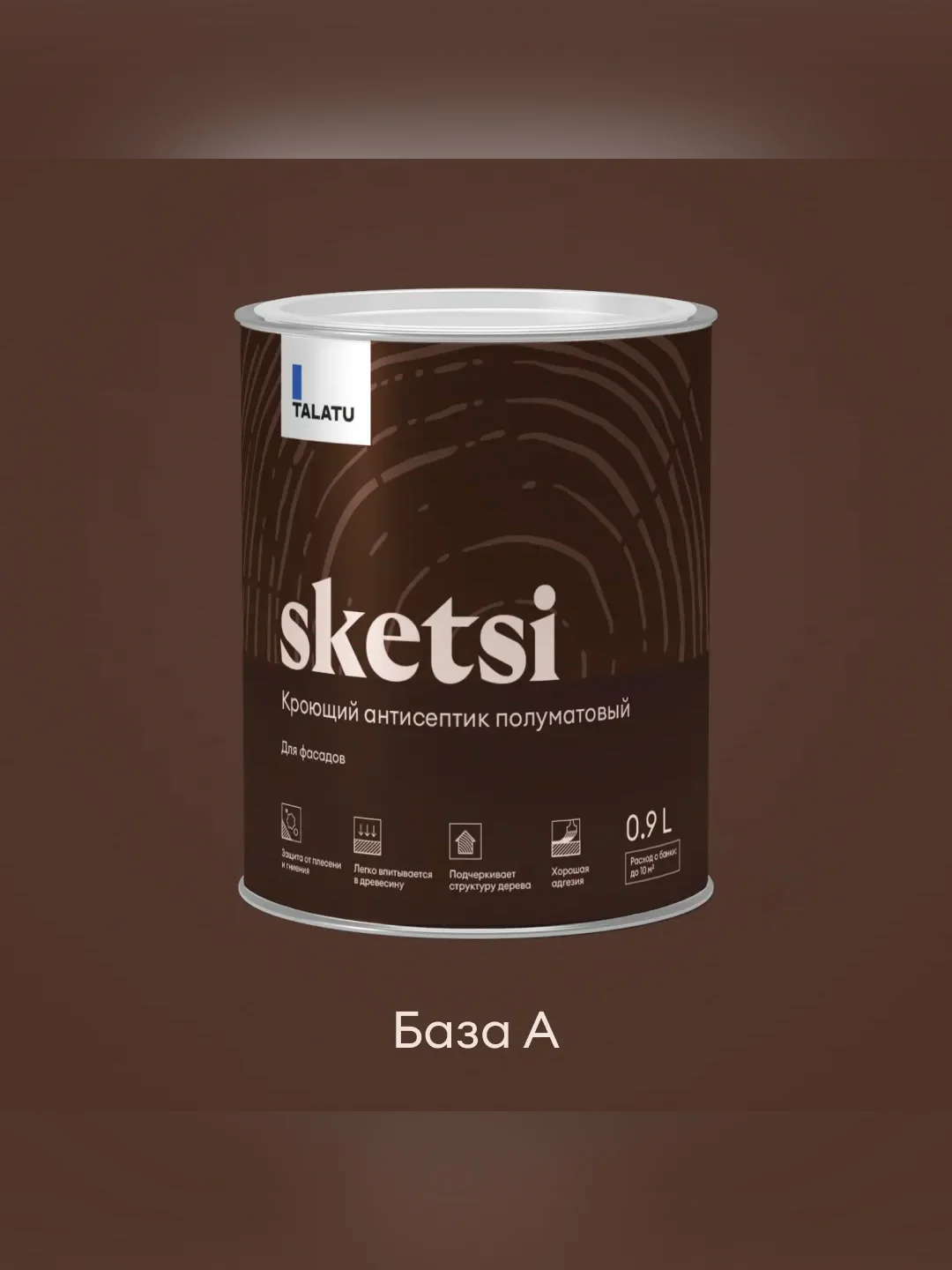 Антисептик для дерева Talatu Sketsi, кроющий, полуматовый, база A, белый, 0,9 л
