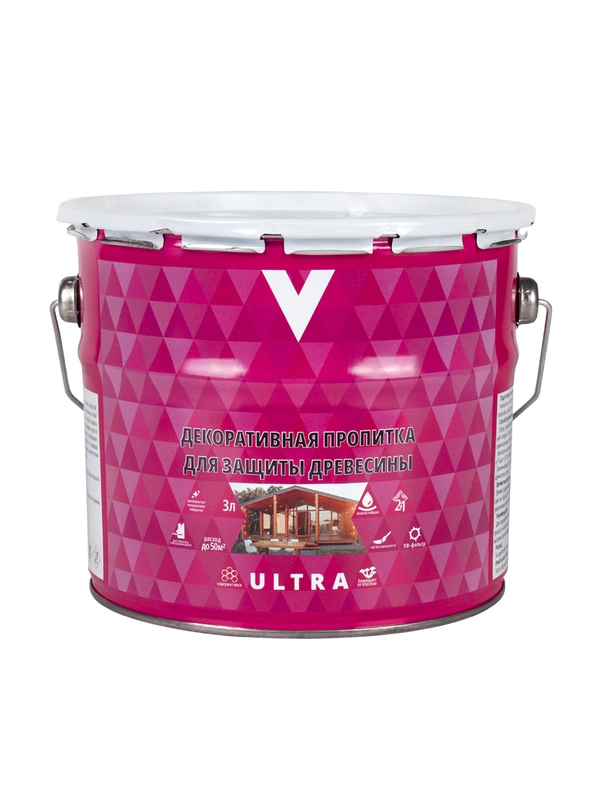 Декоративная пропитка для дерева V Classic, матовая, 3 л, бесцветная