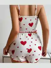 Пижама женская с шортами и топом на бретелях