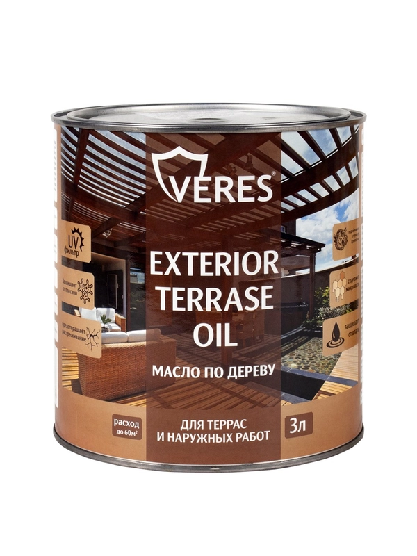 Краска для деревянных фасадов Veres Facade, акриловая, матовая, 0,9 л, теплый серый