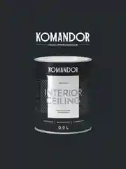 Краска для потолка Komandor Interior Ceiling, глубокоматовая, 0,9 л, белоснежная
