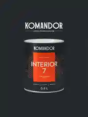 Краска для стен и потолков Komandor Interior 7, матовая, база А, белая, 0,9 л