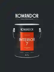 Краска для стен и потолков Komandor Interior 7, матовая, база C, бесцветная, 2,7 л