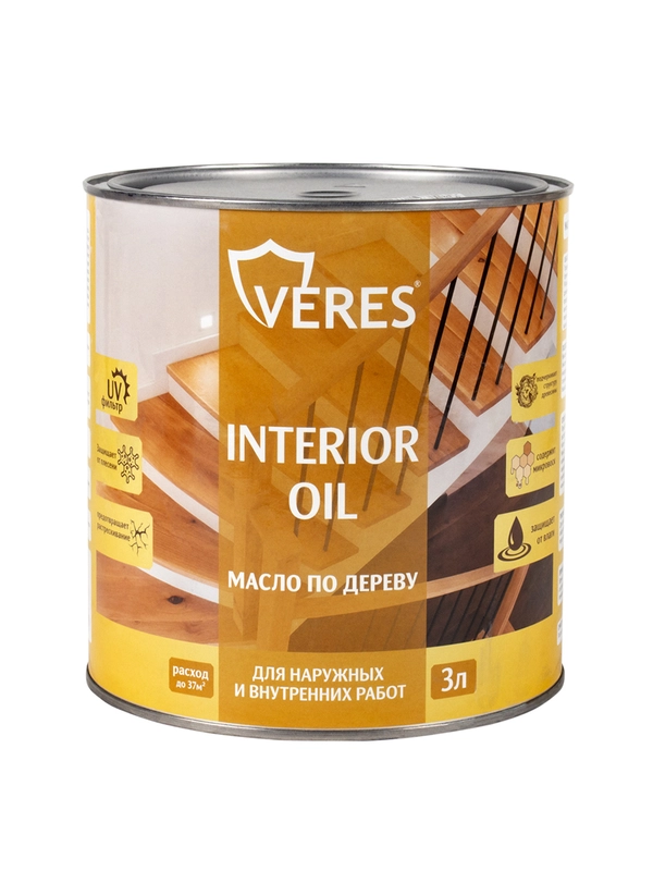 Масло для дерева Veres Interior Oil, 3 л, дуб