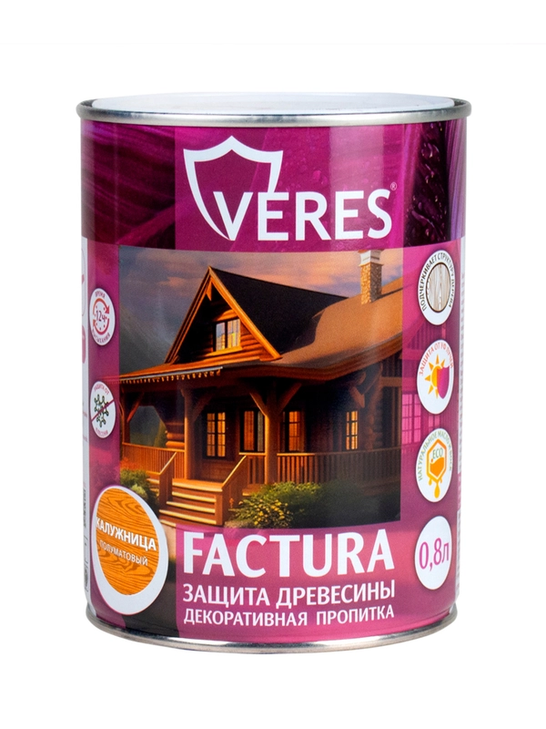 Декоративная пропитка для дерева Veres Gold Lazura №19, глянцевая, 10 л, дуб