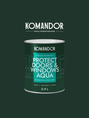 Эмаль для окон и дверей Komandor Protect Doors&Widows Aqua, полуматовая, 0,9 л