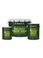 Эмаль для пола Komandor Protect Floor Aqua, акриловая, полуматовая, база А, белая, 9 л