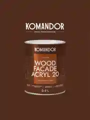 Краска для деревянных фасадов Komandor Wood Facade Acryl 20, полуматовая, белая, 0,9 л