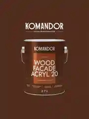 Краска для деревянных фасадов Komandor Wood Facade Acryl 20, полуматовая, белая, 2,7 л