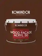 Краска для деревянных фасадов Komandor Wood Facade Acryl 50,база А, белая, 9 л