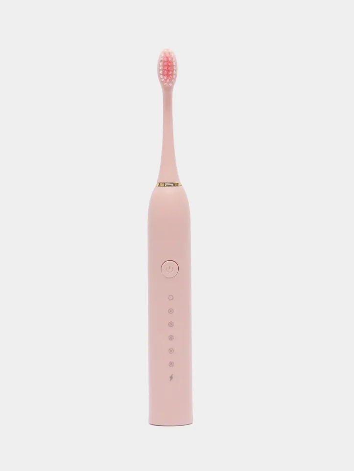 Розовый электрическая зубная щетка SONIC TOOTHBRUSH X-3, звуковая, 6 режимов