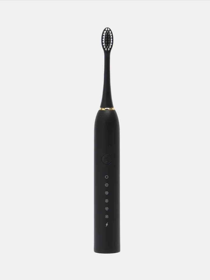 Черный электрическая зубная щетка SONIC TOOTHBRUSH X-3, звуковая, 6 режимов