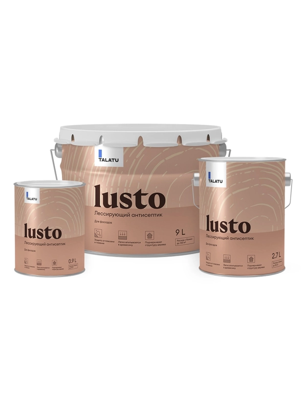 Антисептик для дерева Talatu Lusto, лессирующий, база С, бесцветный 2,7 л