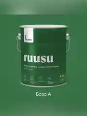 Эмаль для дерева Talatu Ruusu, полуглянцевая, база А, белая, 4,5 л