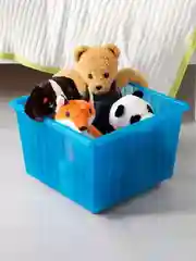 Голубой ящик, контейнер IKEA для хранения игрушек и вещей на колесах 40 л 39х39х28 см