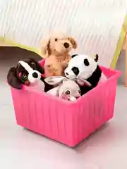 Розовый ящик, контейнер IKEA для хранения игрушек и вещей на колесах 40 л 39х39х28 см