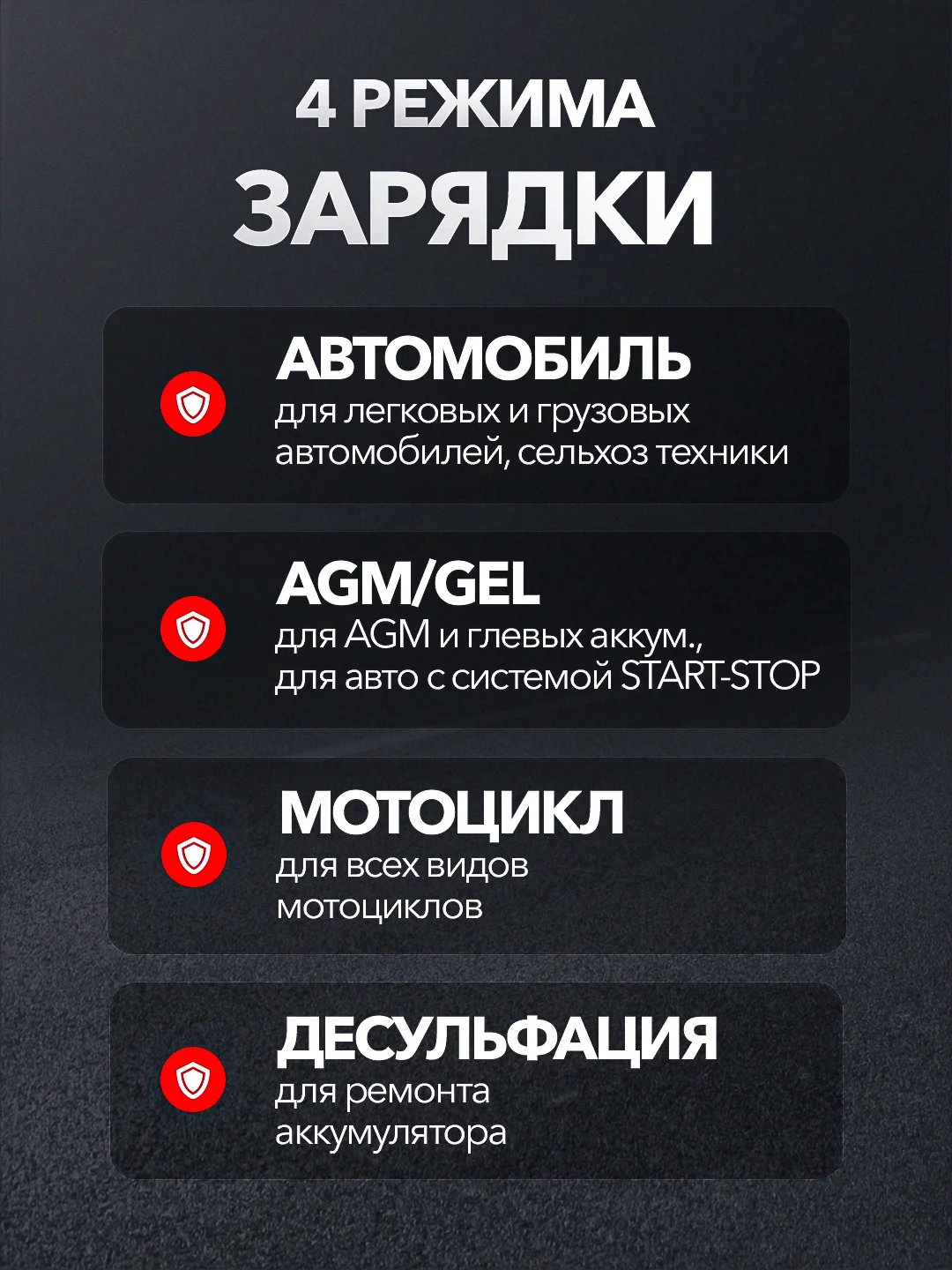 Красный автомобильное зарядное устройство, зарядка для АКБ 12В, автомобильный аккумулятор, зарядка