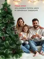 Елка новогодняя искусственная "Сосна" с инеем и шишками 60, 90, 120, 150, 180, 210, 240 см