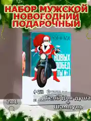 Подарочный набор новогодний мужчине, гель для душа и шампунь,2х100 мл,подарок на Новый год