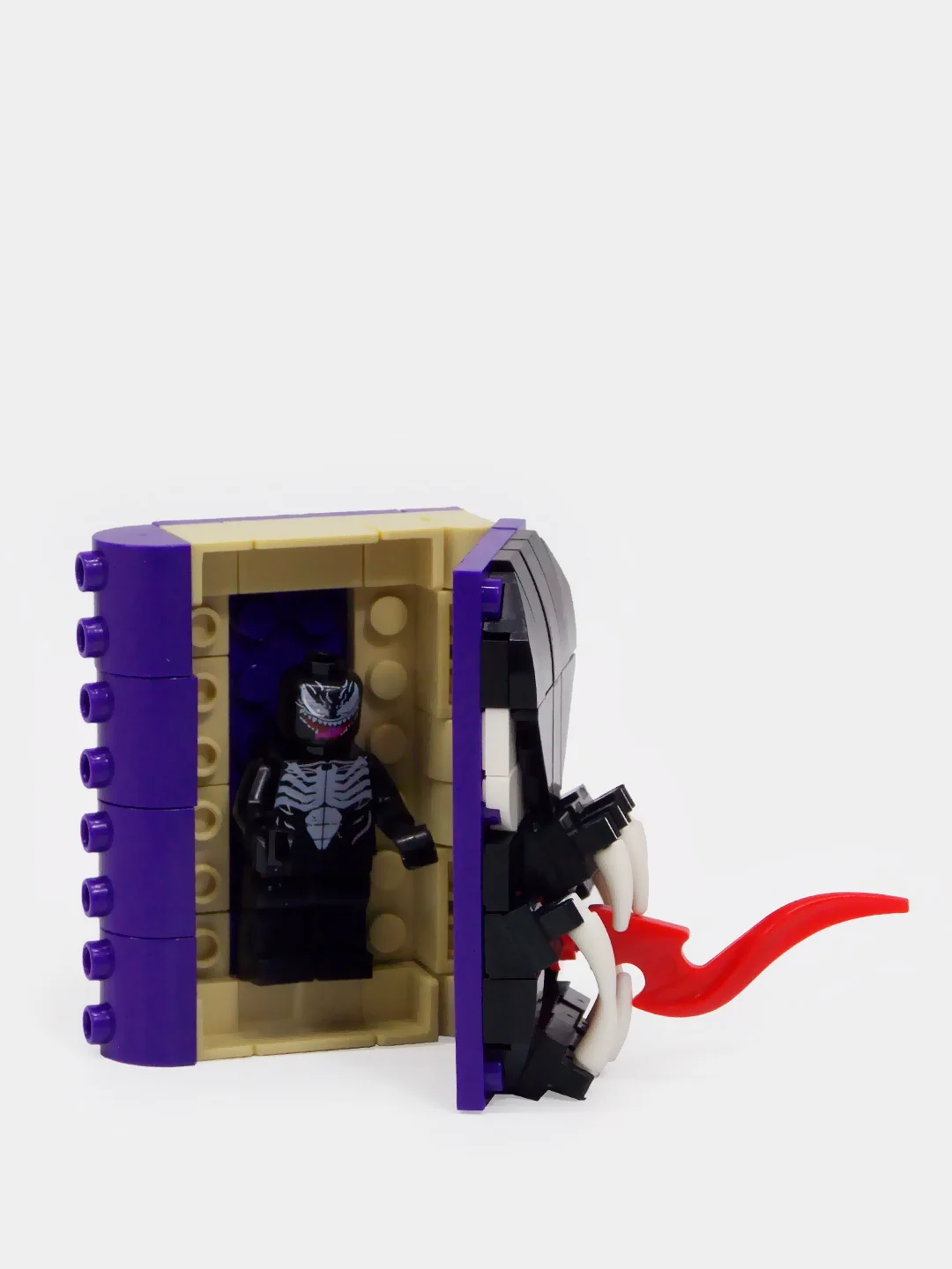 Фиолетовый конструктор книга героев с фигуркой героя, совместим с лего(lego)