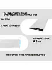 Серый правило строительное, 1 м, трапеция ALUKOMTOOLS - OPTIMAL PLASTER PLUS